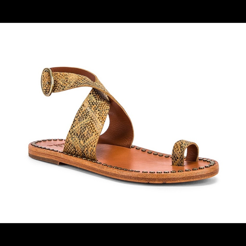 Beek Hawk Sandal in Tan Snake Sz 8